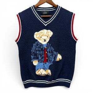 Cider Teddy Best Vest Women Size M 100% Wool Academia Teacher Preppy Lodge Cabin